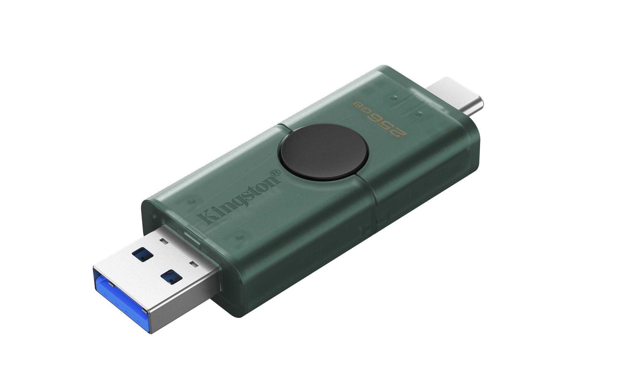 Pen USB KINGSTON DataTraveler Duo G2 (USB Type-A / USB Type-C - 3.2 Gen 1 - Outro - Preto e Verde) — miniatura 3