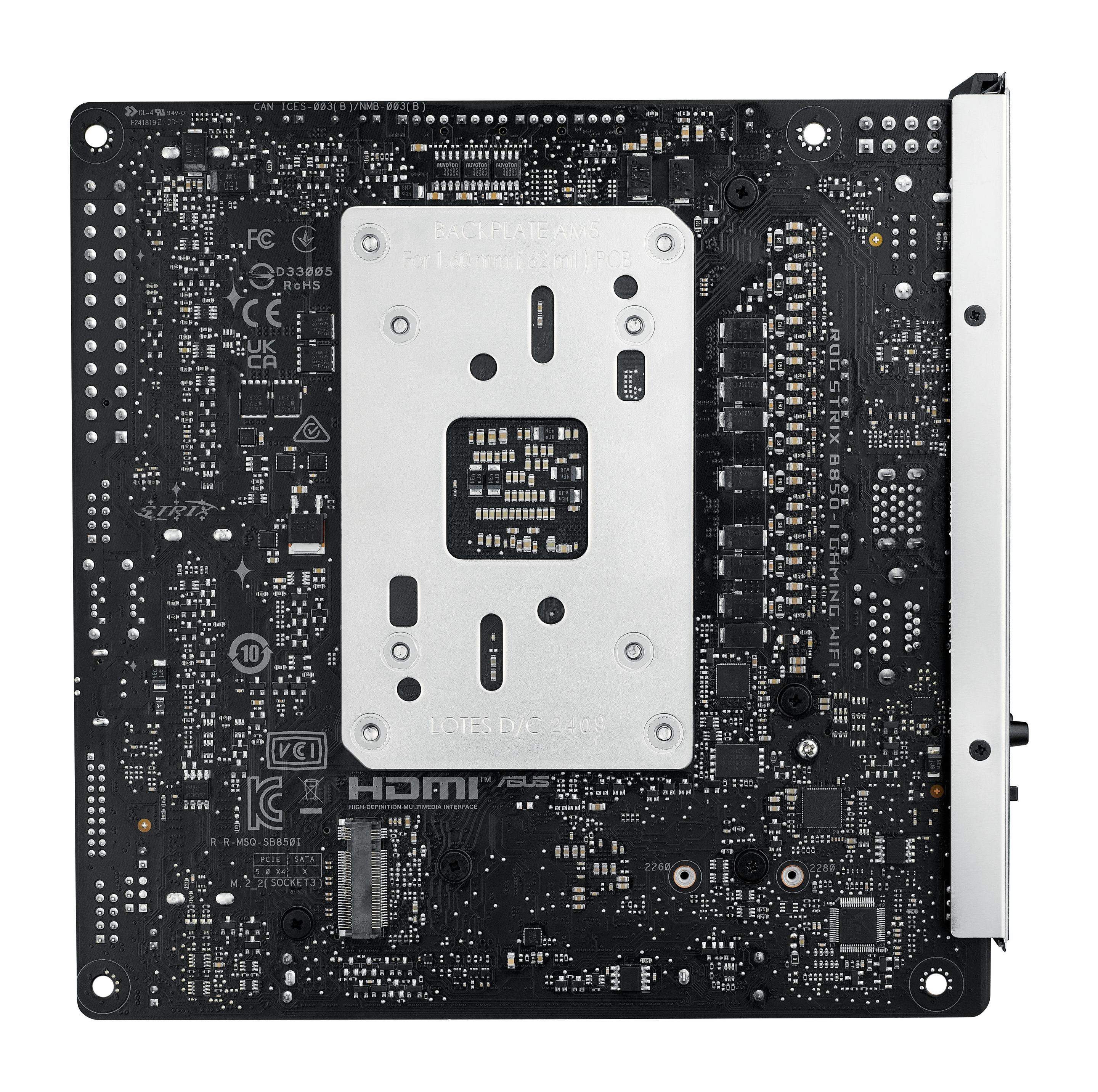 Motherboard ASUS ROG STRIX B850-I GAMING WIFI (AM5 - mini-ITX - Duplo canal - Preto), miniatura 10