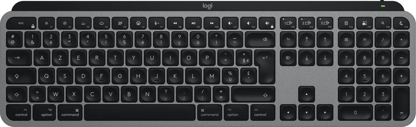 Teclado LOGITECH MX Keys S for Mac (Francês - Teclas de tesoura - Tamanho completo - Cinzento Espacial)