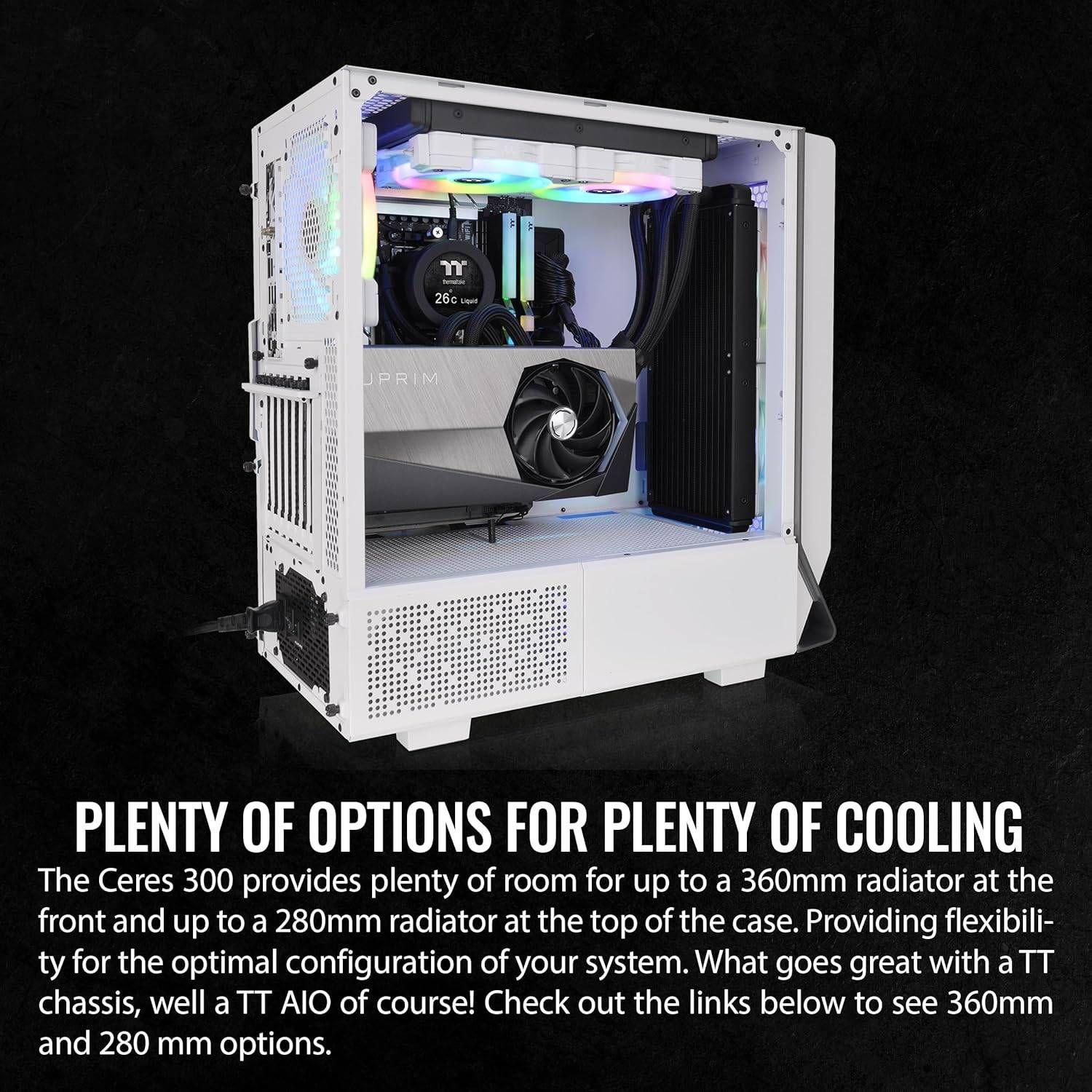 Caixa PC THERMALTAKE Ceres 300 TG ARGB Snow (Midi Tower - SPCC, vidro temperado - 18,5 cm - Branco) — miniatura 4
