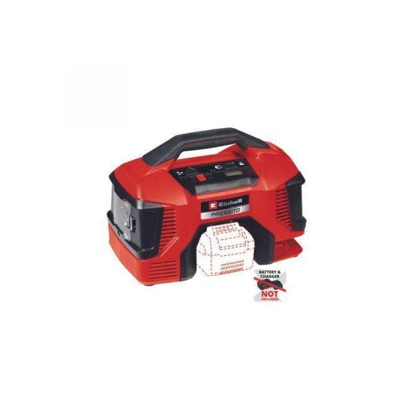 Compressor de Ar Híbrido EINHELL PRESSITO 18/21 (Bateria - 71,5 dB - 10,5 bar - Preto e Vermelho)