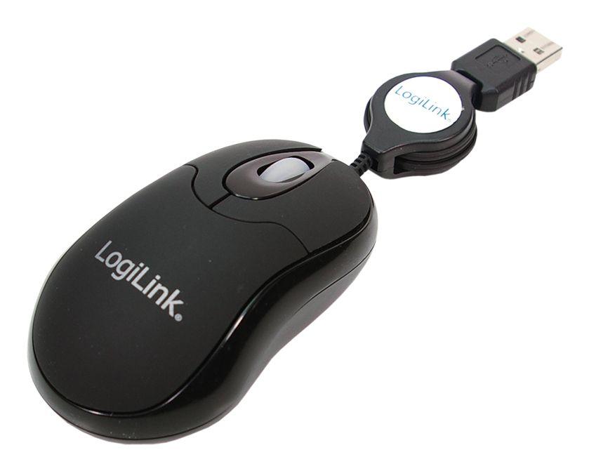 Rato LOGILINK ID0016 Mini (Ambidestro - 800 DPI - Ótico - Preto)