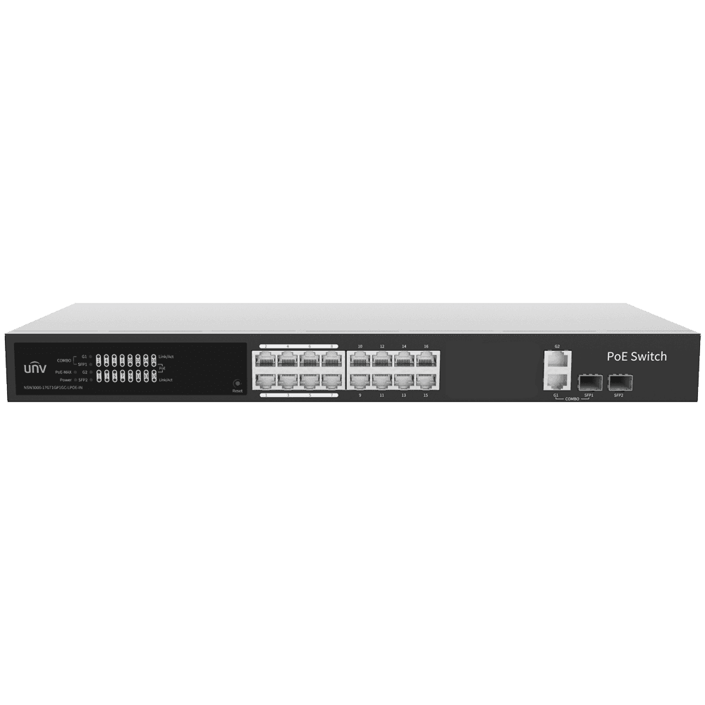 Switch de Rede UNIVIEW UV-NSW3000-17GT1GP1GC-LPOE-IN (IEEE 802.3af/at - Rack)