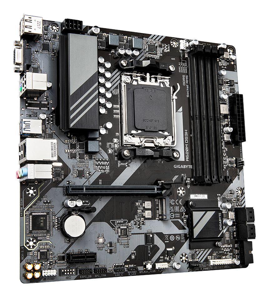 Motherboard GIGABYTE A620M DS3H (AM5 - AMD Ryzen 7000 Series - micro ATX - Castanho), miniatura 3