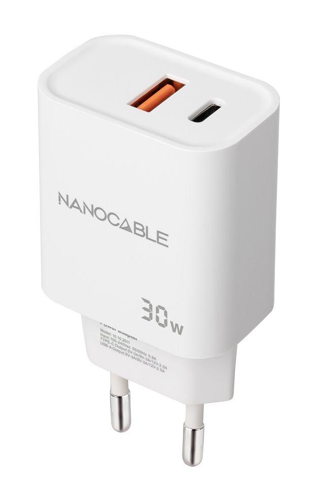 Carregador de Parede NANOCABLE 10.10.2011 (30 W - Até 30 W - Branco)