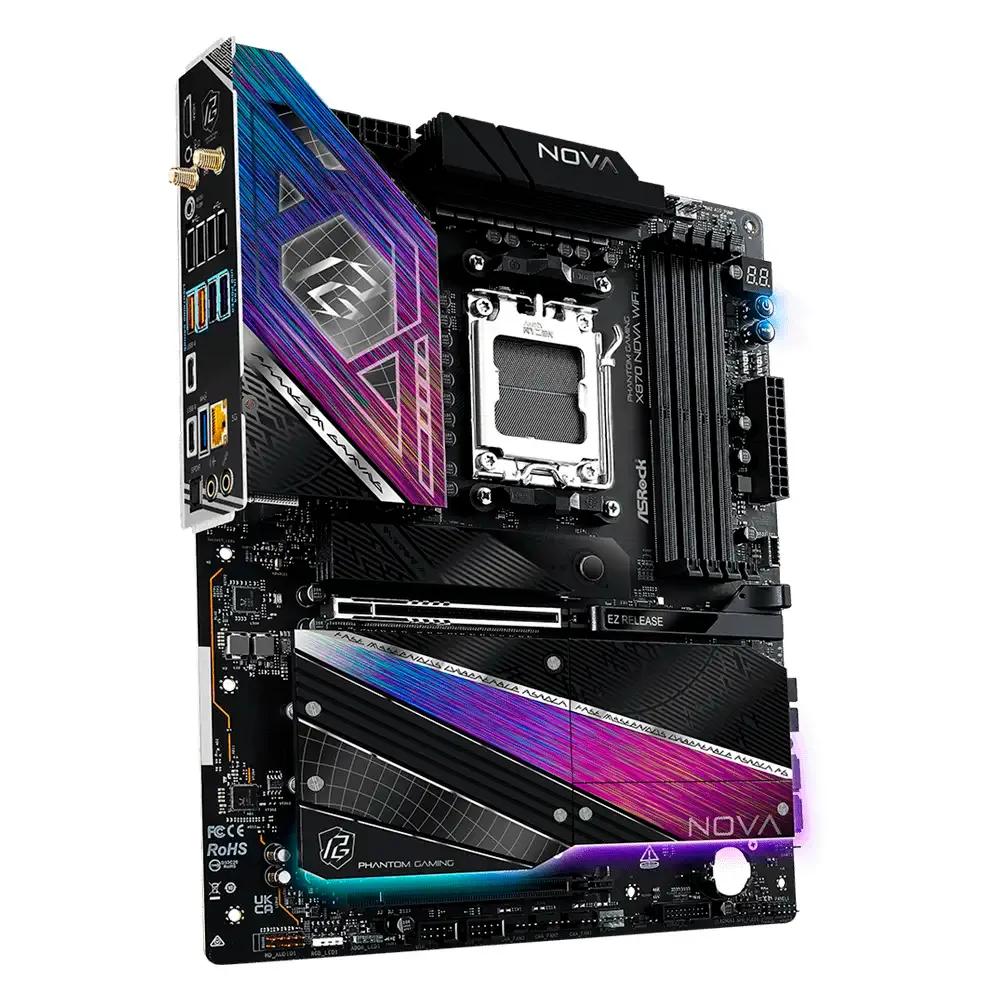 Motherboard ASROCK X870 Nova WiFi (AM5 - ATX - Duplo canal - Roxo), miniatura 3