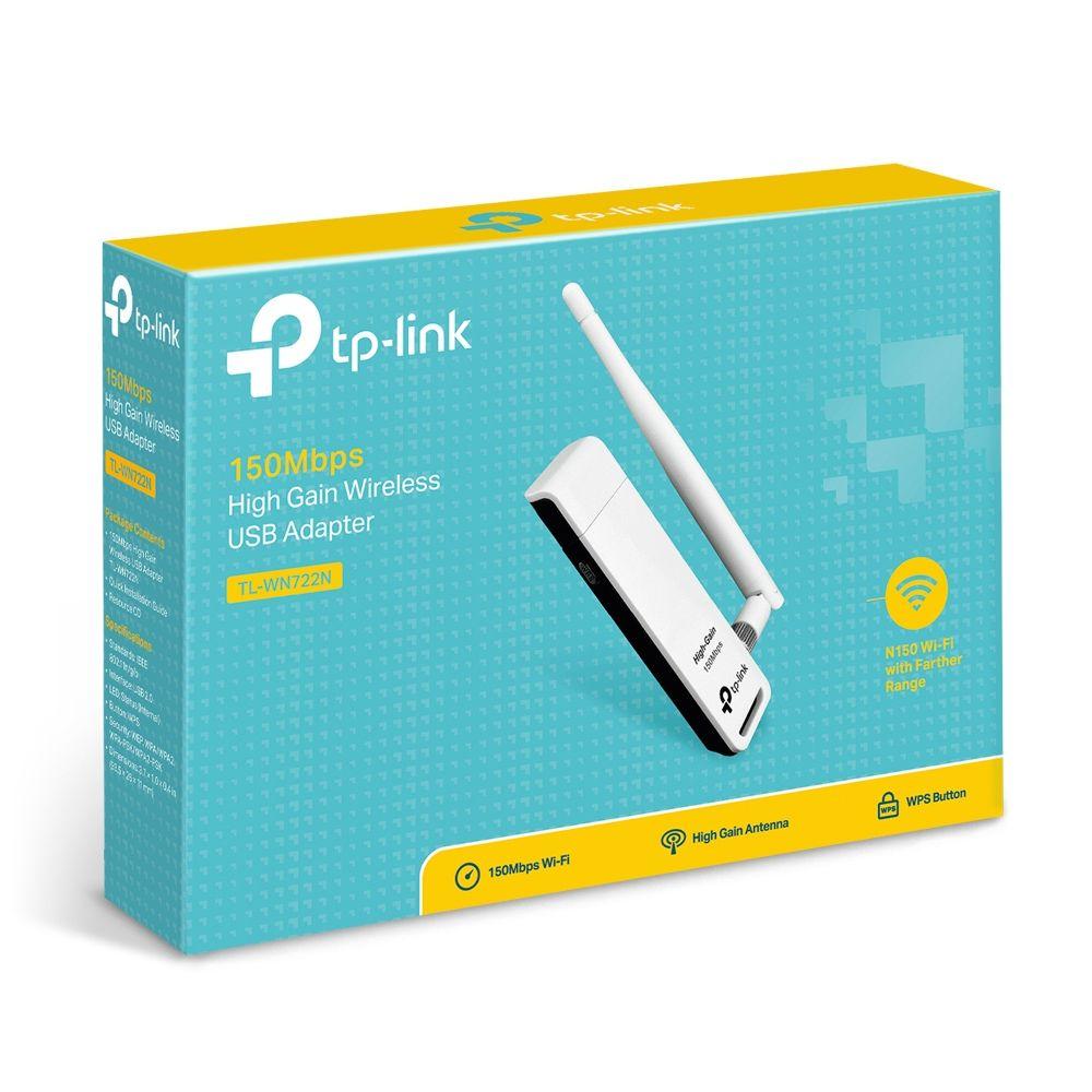 Adaptador USB Wi-Fi TP-LINK TL-WN722N (Wi-Fi 4 - 150 Mbit/s - Single-band - Branco e Preto) — miniatura 5