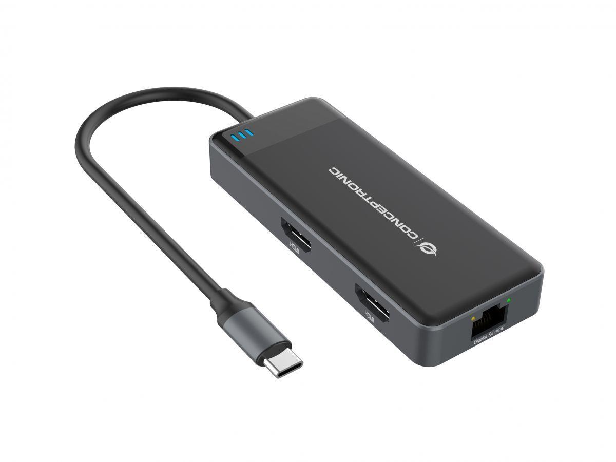 Hub USB-C CONCEPTRONIC DONN14G (0,25 m - Cinzento) — miniatura 3