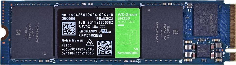 SSD WESTERN DIGITAL Green SN350 (250GB - M.2 2280 - NVMe PCIe Gen3 x4)