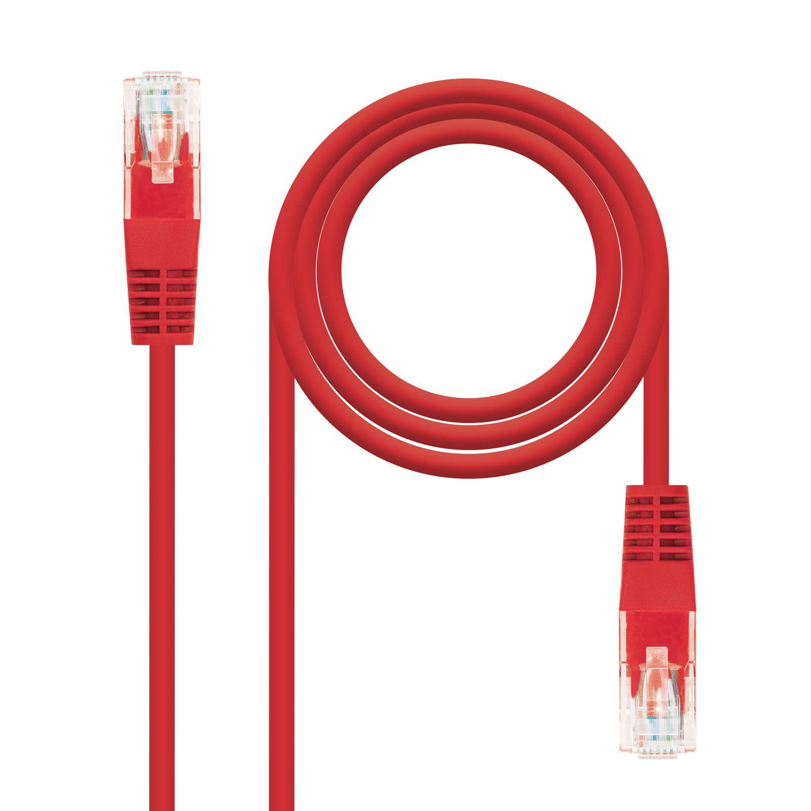 Cabo de Rede RJ45 NANOCABLE 10.20.0100-R (0,5 m - Cat5e - RJ-45 - Vermelho)