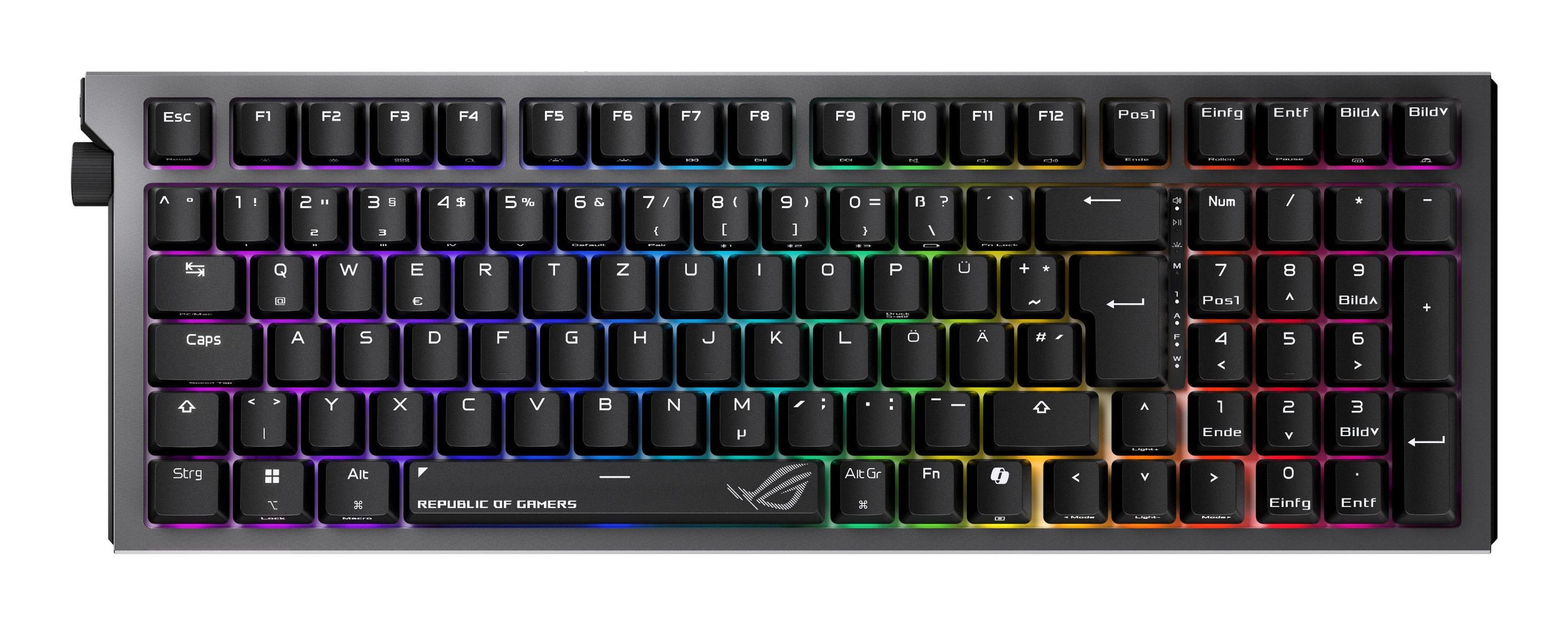 Teclado ASUS ROG Strix Morph 96 Wireless (Alemão - ROG NX V2 - 96% - Preto)