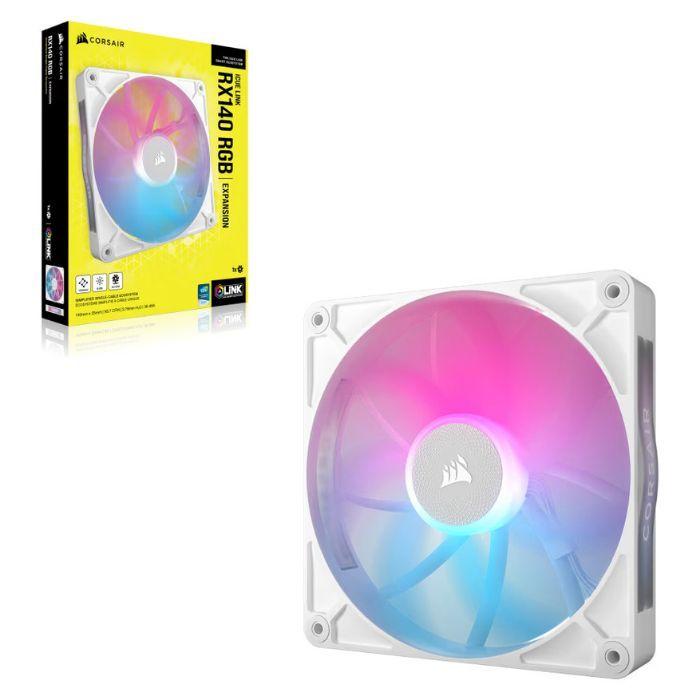 Ventoinha CORSAIR iCUE LINK RX140 RGB PWM (Multicolor - Branco), miniatura 5