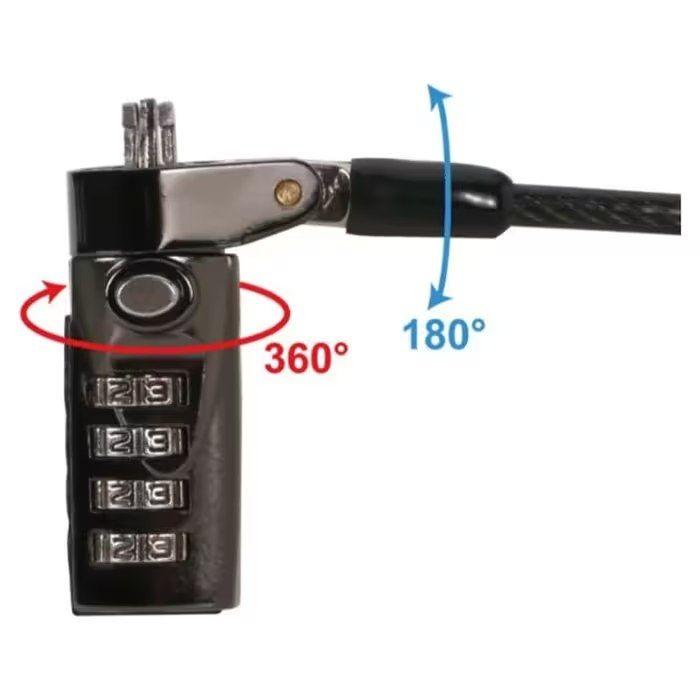 Cadeado de Segurança para Portátil CONCEPTRONIC CUSTODIO01BN (Combinação - Nano Lock - 1,8 m - Preto) — miniatura 4