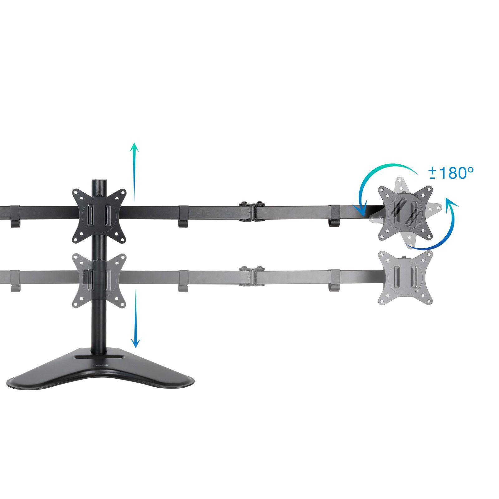 Suporte de Mesa para 3 Monitores TOOQ DB1704TN-B (17" a 27" - Preto), miniatura 4
