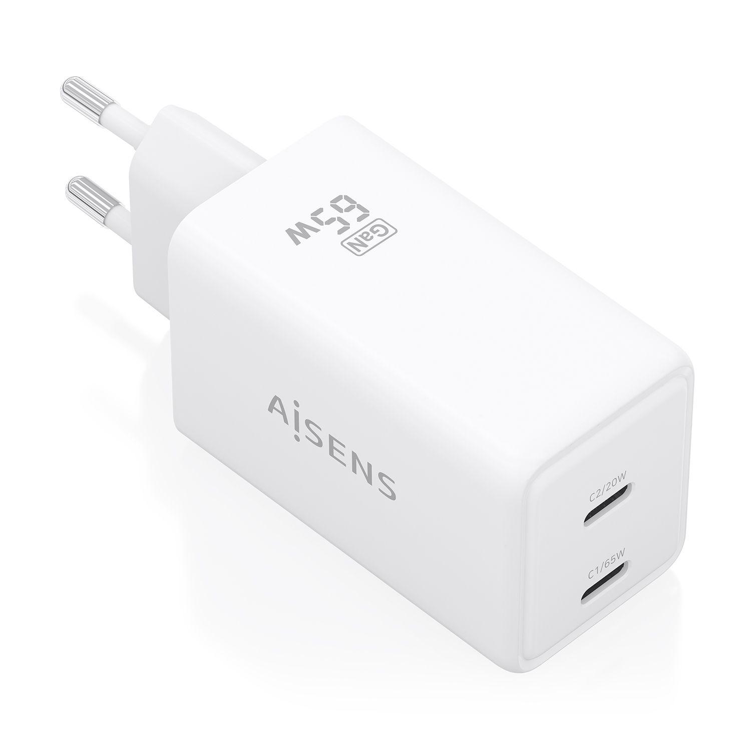 Carregador de Parede AISENS ASCH-65W2P078-W (65 W - Branco)