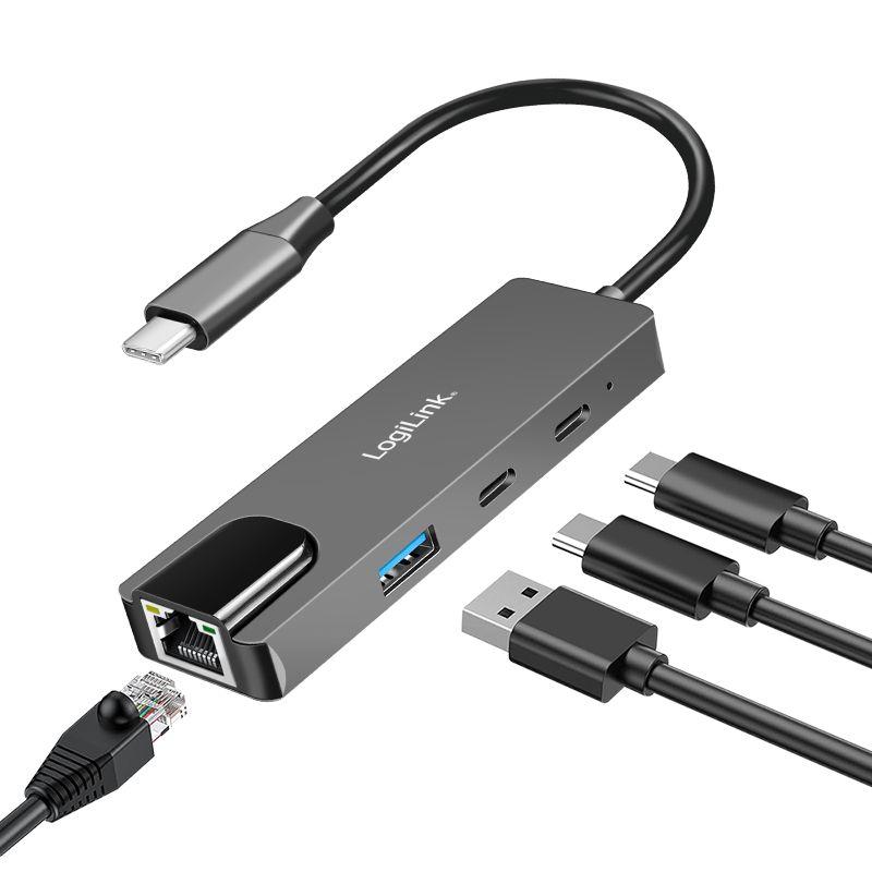 Hub USB-C LOGILINK UA0432 (Cinzento) — miniatura 3
