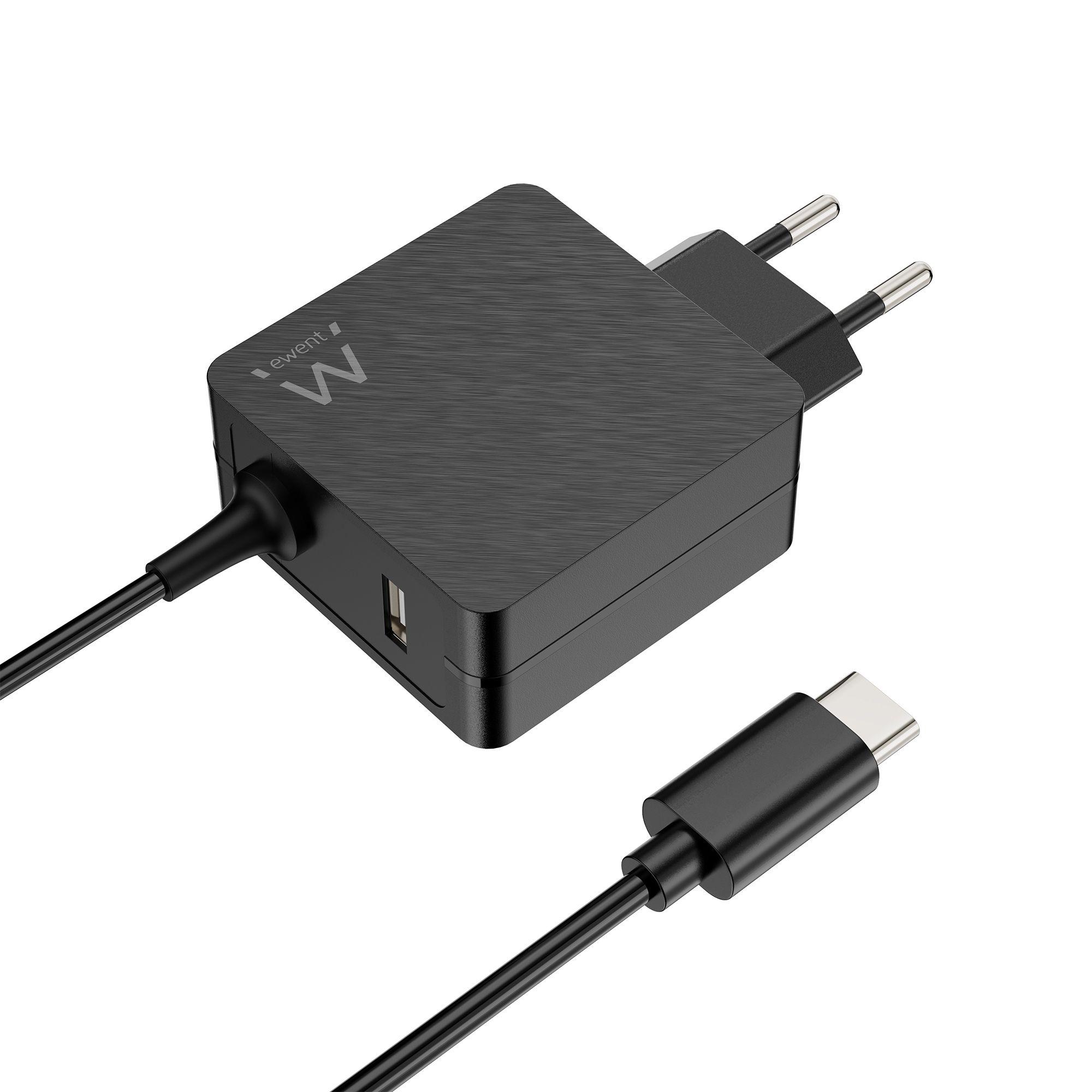 Carregador de Portátil EWENT EW3979 (Tipo C - Preto)