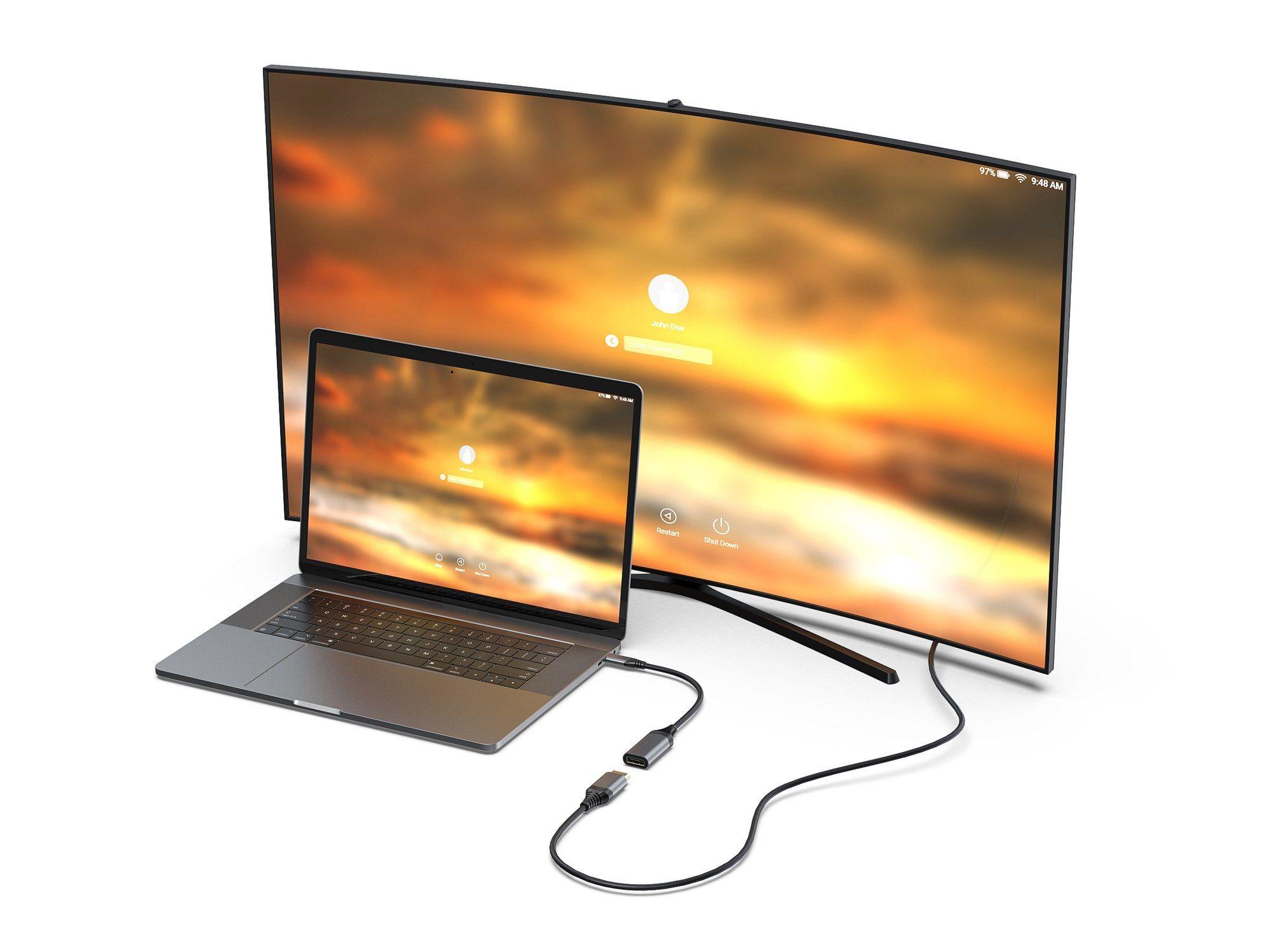 Adaptador USB-C para DisplayPort EQUIP 133493 (0,15 m - DisplayPort - USB Type-C - Preto/Cinzento) — miniatura 2