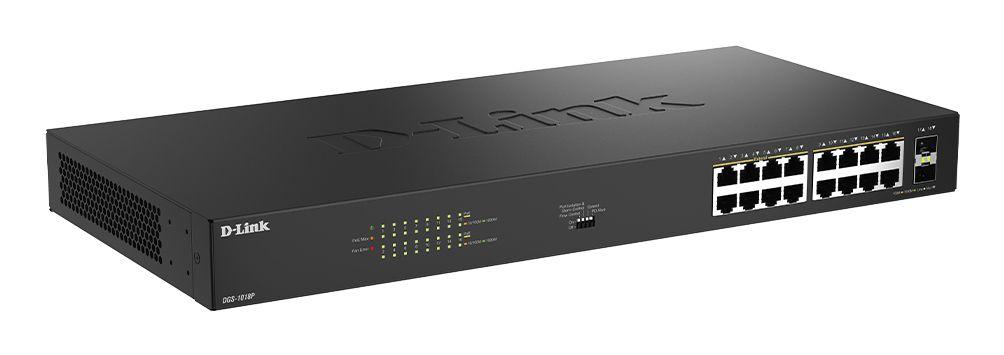 Switch D-LINK DGS-1018P/E (Gigabit Ethernet - Até 1000 Mbps - 4,1 MB - Preto), miniatura 2