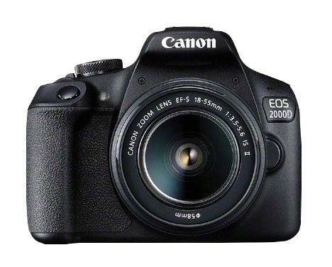 Câmara SLR CANON EOS 2000D BK 18-55 IS II EU26 Kit (3" - 920 000 pixels - Preto)