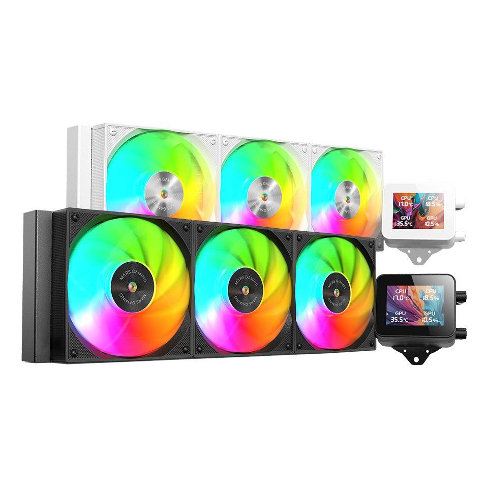 Sistema de Refrigeração Líquida MARS GAMING ML-VISION360 (120 mm - 3 ventoinhas - 2300 RPM - Preto) — miniatura 3