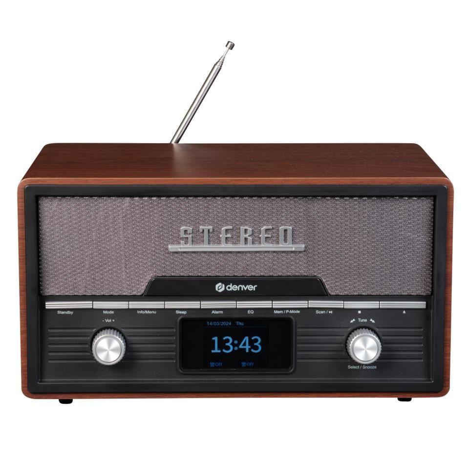 Mini Sistema Hi-Fi DENVER MDA-525DW (10 W - Altura 22 cm - Madeira)