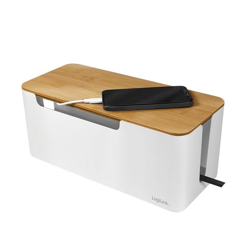 Caixa Organizadora para Extensões Elétricas LOGILINK KAB0075 (Bamboo, Plástico - Branco e Madeira), miniatura 4