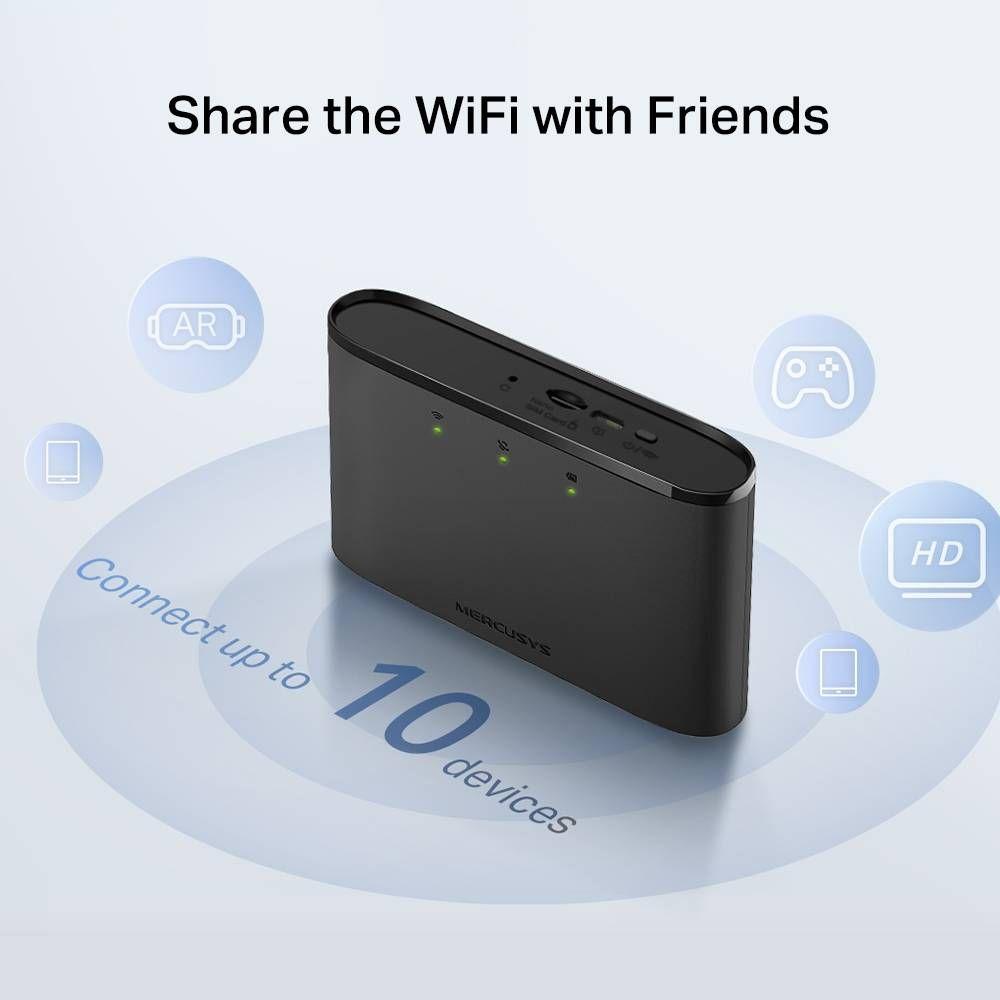 Router Portátil 4G MERCUSYS MT110 (Wi-Fi 4 - 150 Mbps - Single-band - Preto), miniatura 6