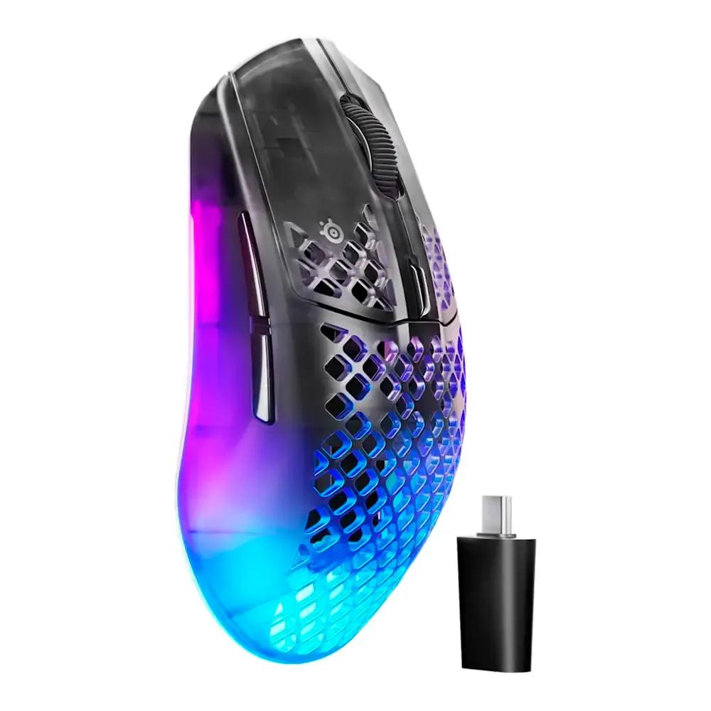 Rato STEELSERIES Aerox 3 Wireless Gen 2 (Mão direita - 26000 DPI - Ótico - Preto/Transparente) — miniatura 3