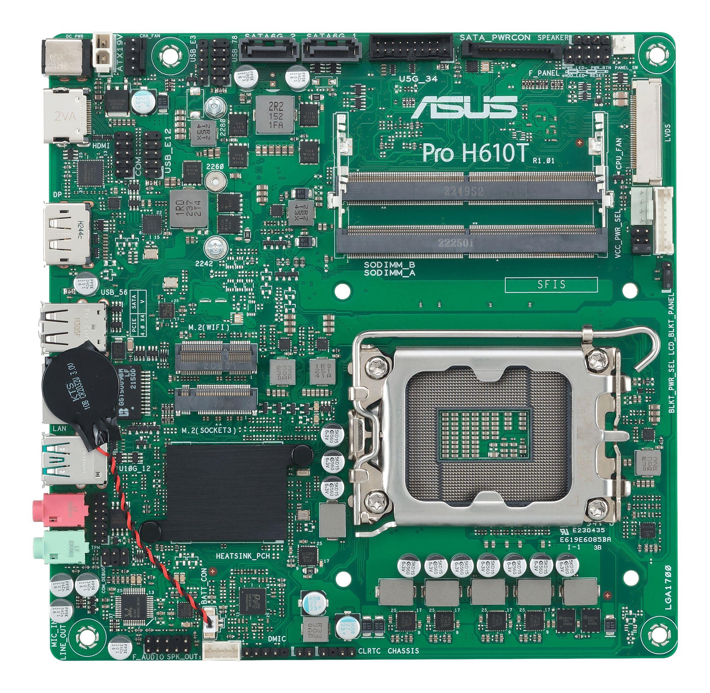 Motherboard ASUS PRO H610T-CSM (LGA 1700 - Thin Mini ITX - Duplo canal), miniatura 2