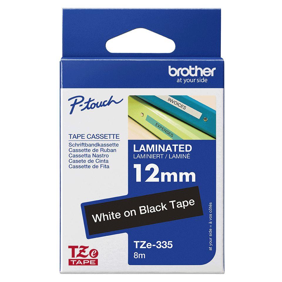 Fita Laminada de Etiquetas BROTHER TZe-335 (Branco sobre Preto), miniatura 4
