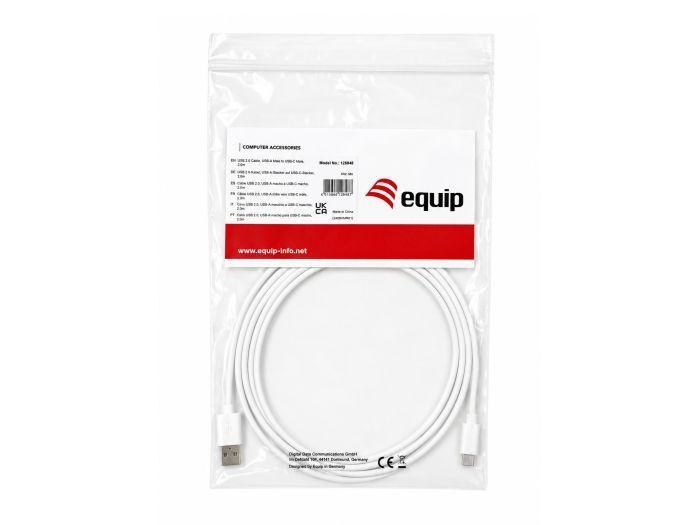 Cabo USB EQUIP 128848 (2 m - USB-A - USB-C - Branco), miniatura 3