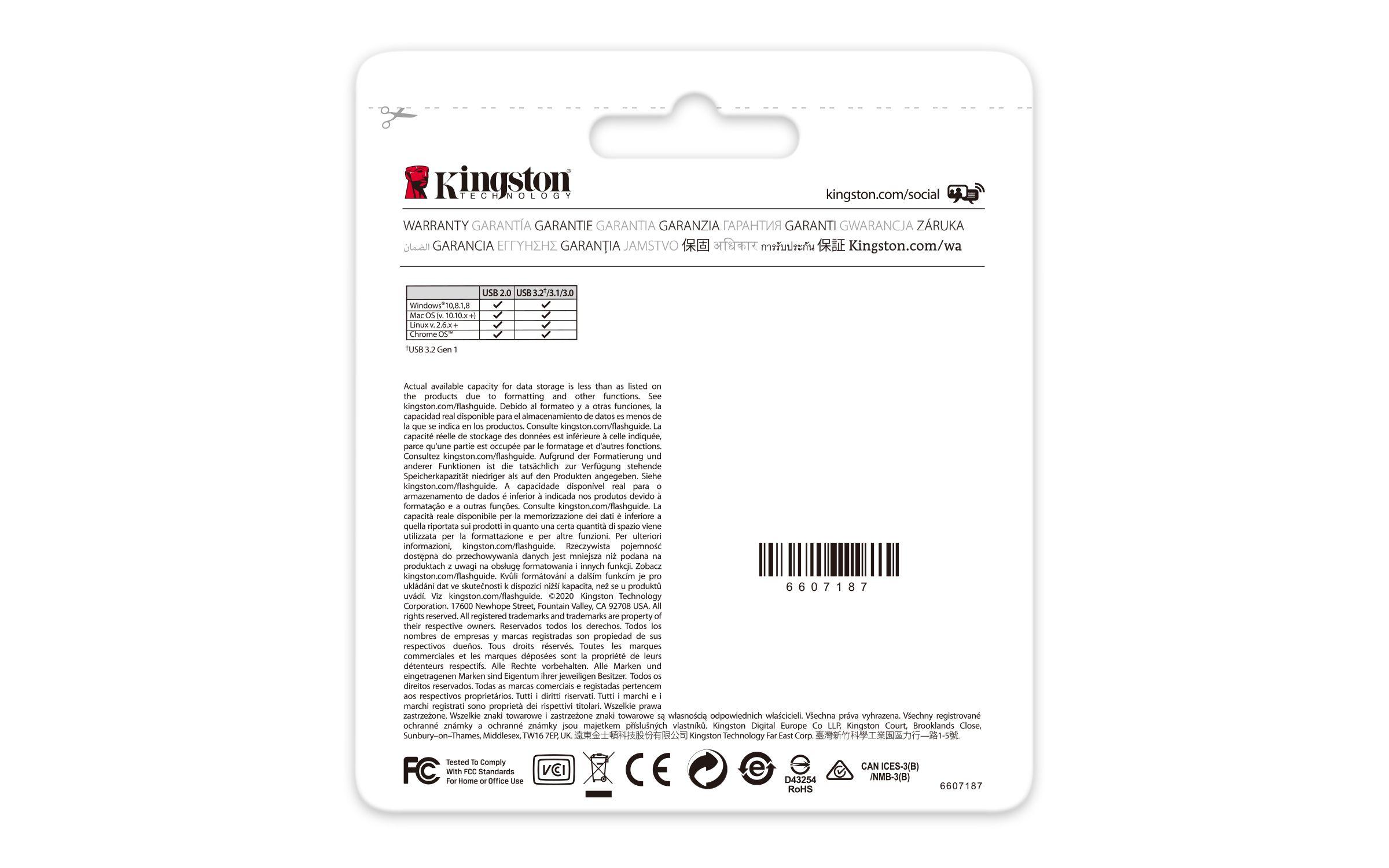 Pen USB KINGSTON DataTraveler Kyson (64 GB - Sem tampa - USB Type-A - Prateado) — miniatura 4