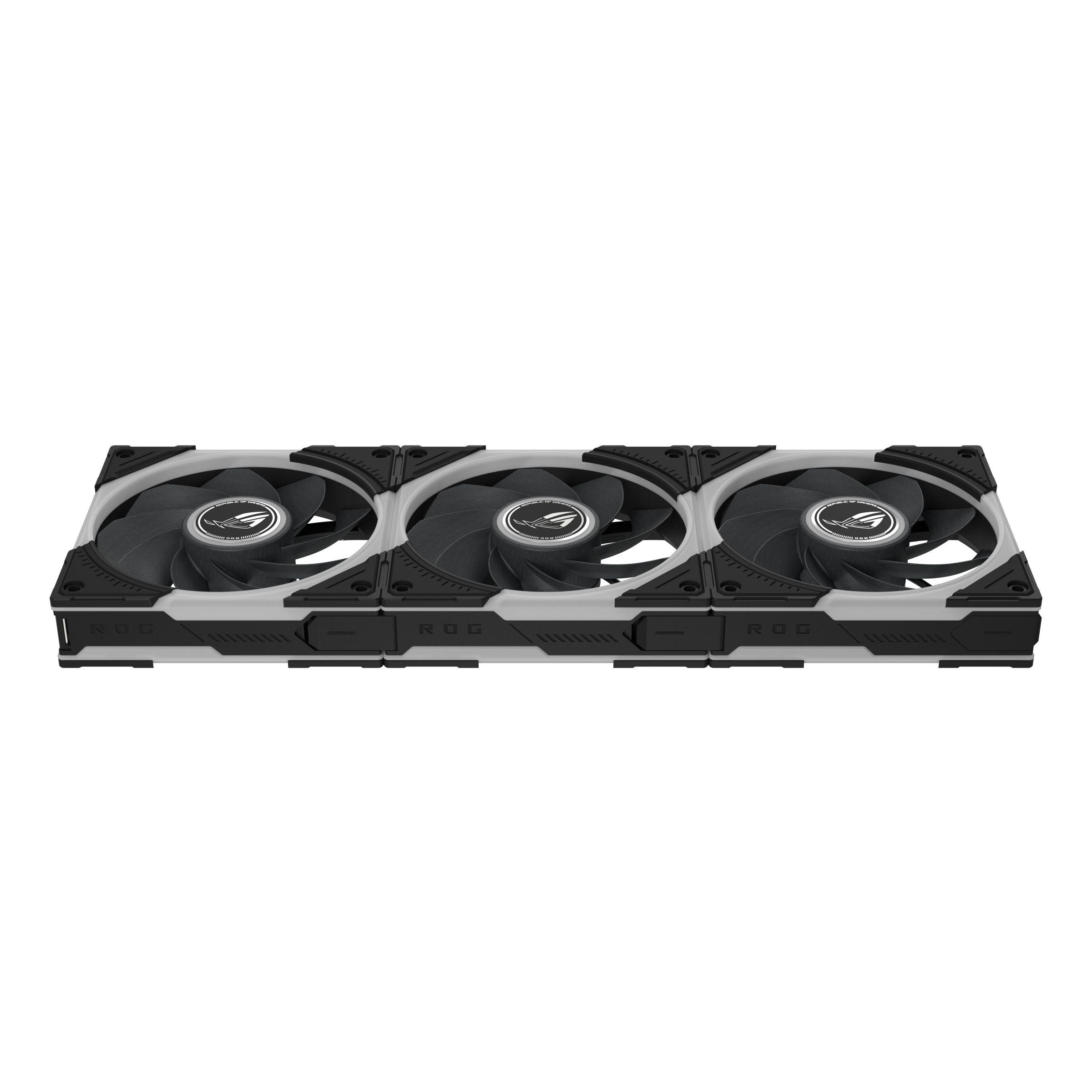 Conjunto de Ventoinhas para Caixa de Computador ASUS ROG Eurux GR120 ARGB Reversa (Preto e Branco), miniatura 8