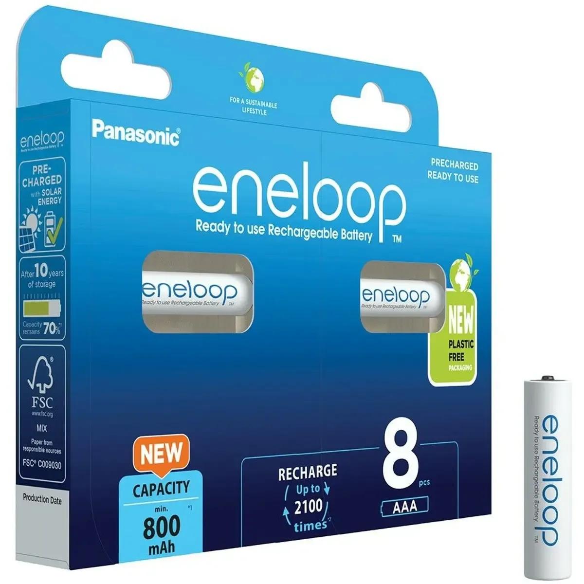 Pilhas Recarregáveis PANASONIC Eneloop BK-4MCDE/8BE (Branco), miniatura 2
