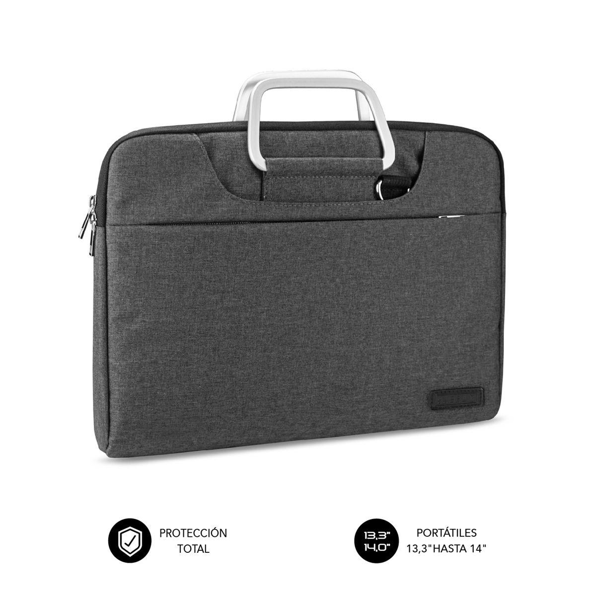 Capa para Portátil SUBBLIM Business (Veludo - Até 14 polegadas - Altura 24,5 cm - Cinzento)