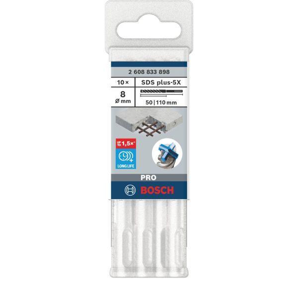 Broca para Betão BOSCH PRO SDS Plus-5X (8 x 50 x 110 mm - Conjunto de 10), miniatura 2