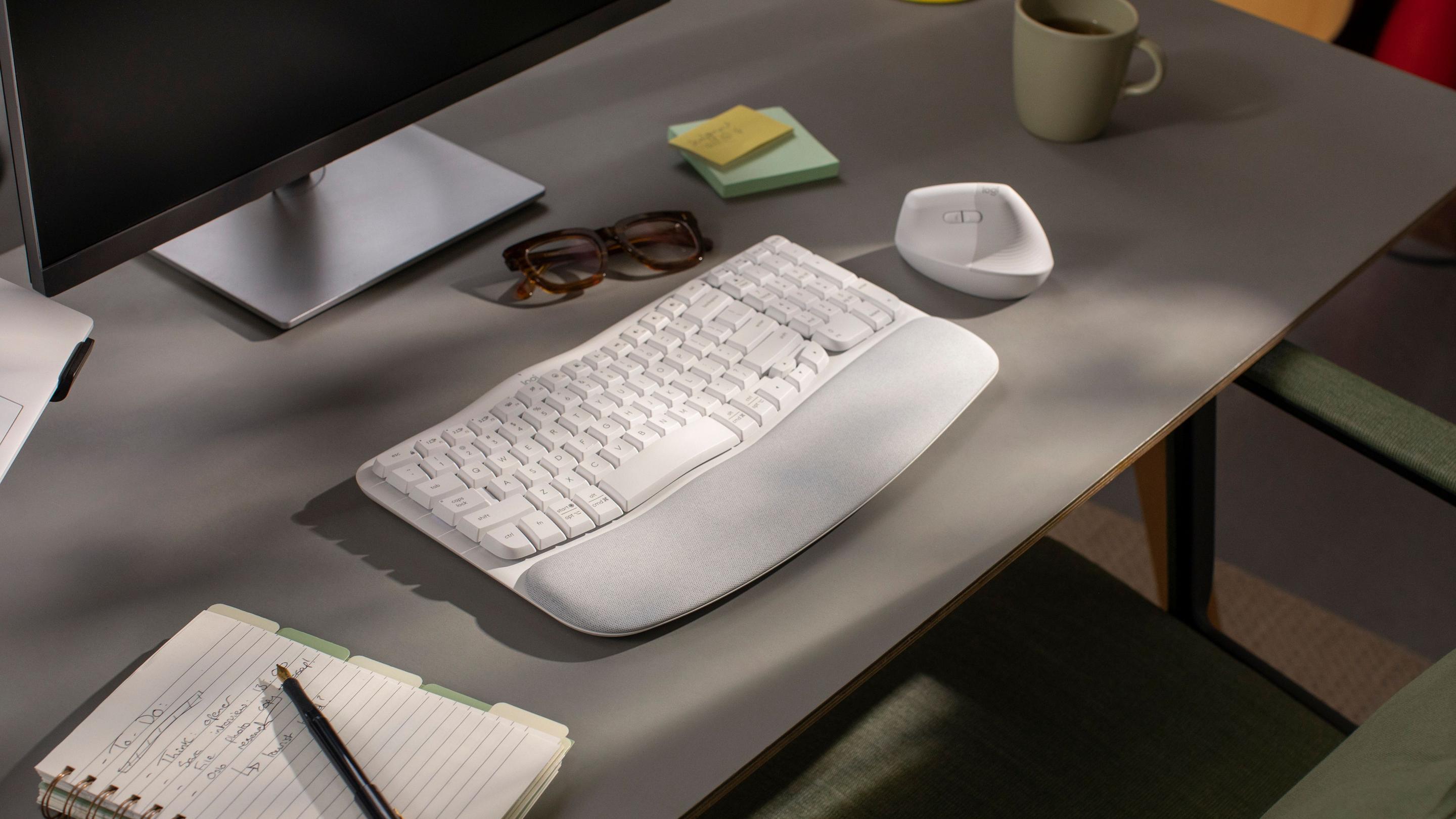 Teclado LOGITECH Wave Keys (Alemão - Interruptor de membrana - Tamanho completo - Branco) — miniatura 9