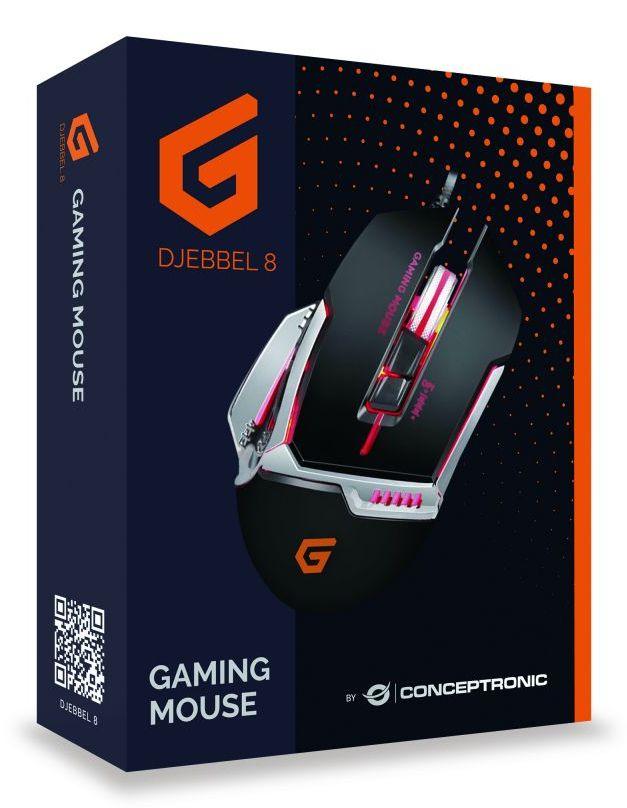Rato CONCEPTRONIC DJEBBEL02B (Mão direita - 4000 DPI - Ótico - Preto e Prateado), miniatura 7