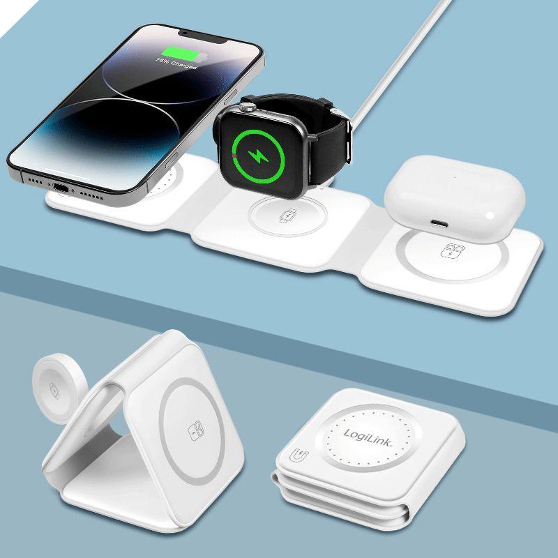 Carregador Magnético Sem Fios LOGILINK PA0344 (15 W - iPhone, Apple Watch, AirPods - Qi - Branco), miniatura 7