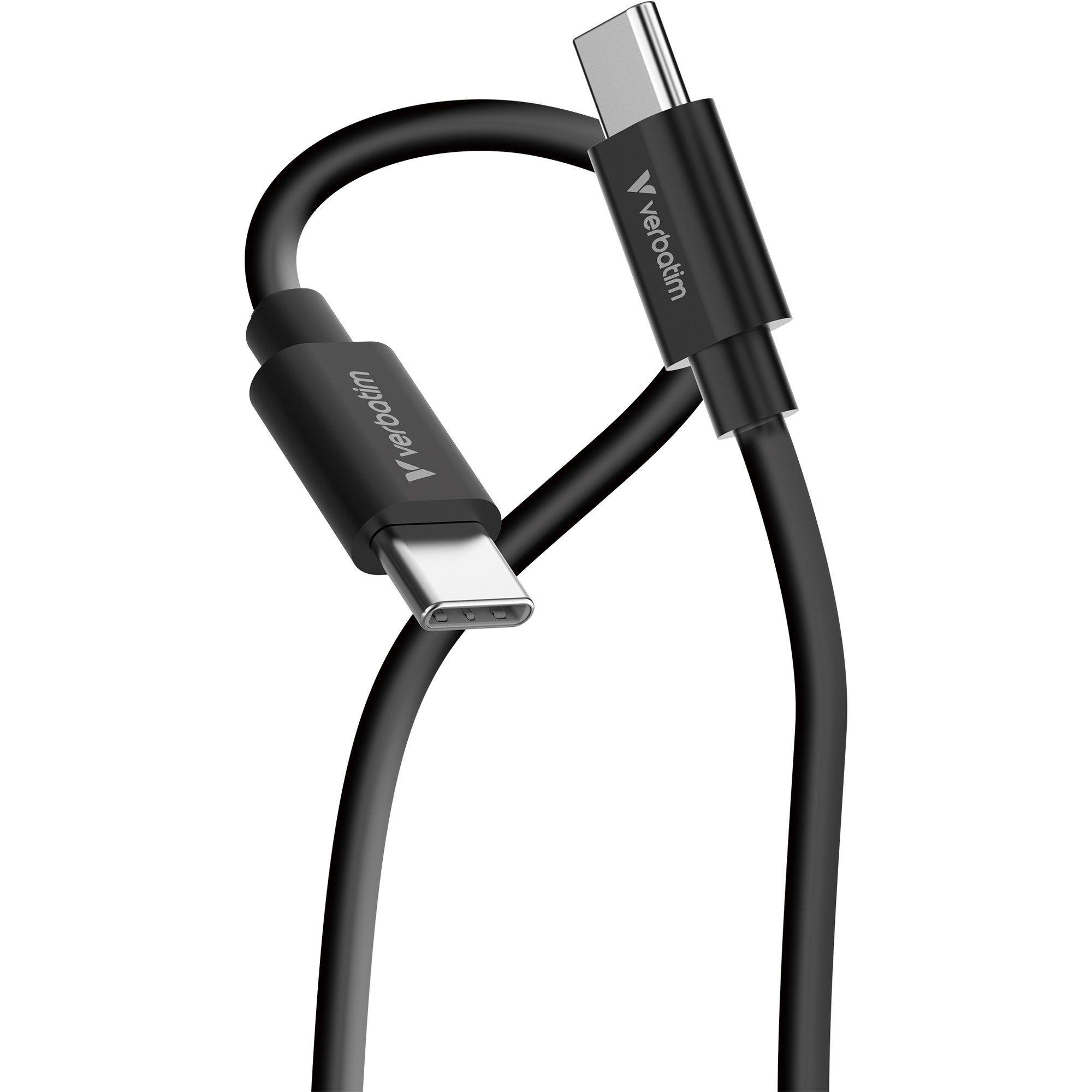Cabo USB-C VERBATIM 32391 (1 m - USB-C macho - Preto e Branco) — miniatura 2