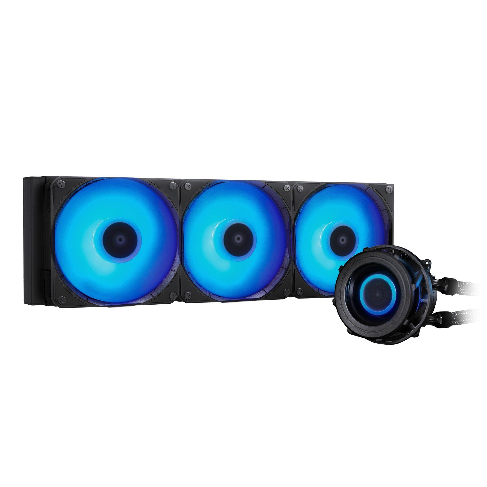 Sistema de Refrigeração Líquida AIO CHIEFTEC ICEBERG PRO 360 RGB CLC-360-VRM-RGB (120 mm - 2200 RPM - Multi - Preto)