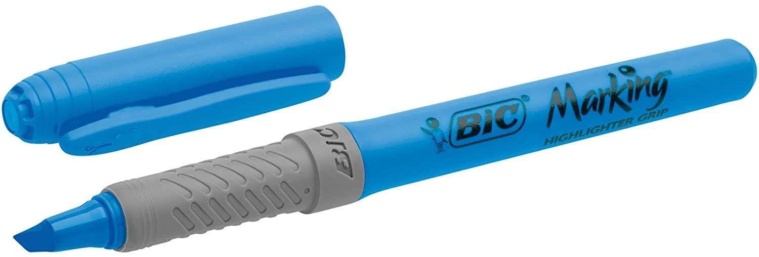 Conjunto de 12 Marcadores Fluorescentes BIC Highlighter Grip (Azul)