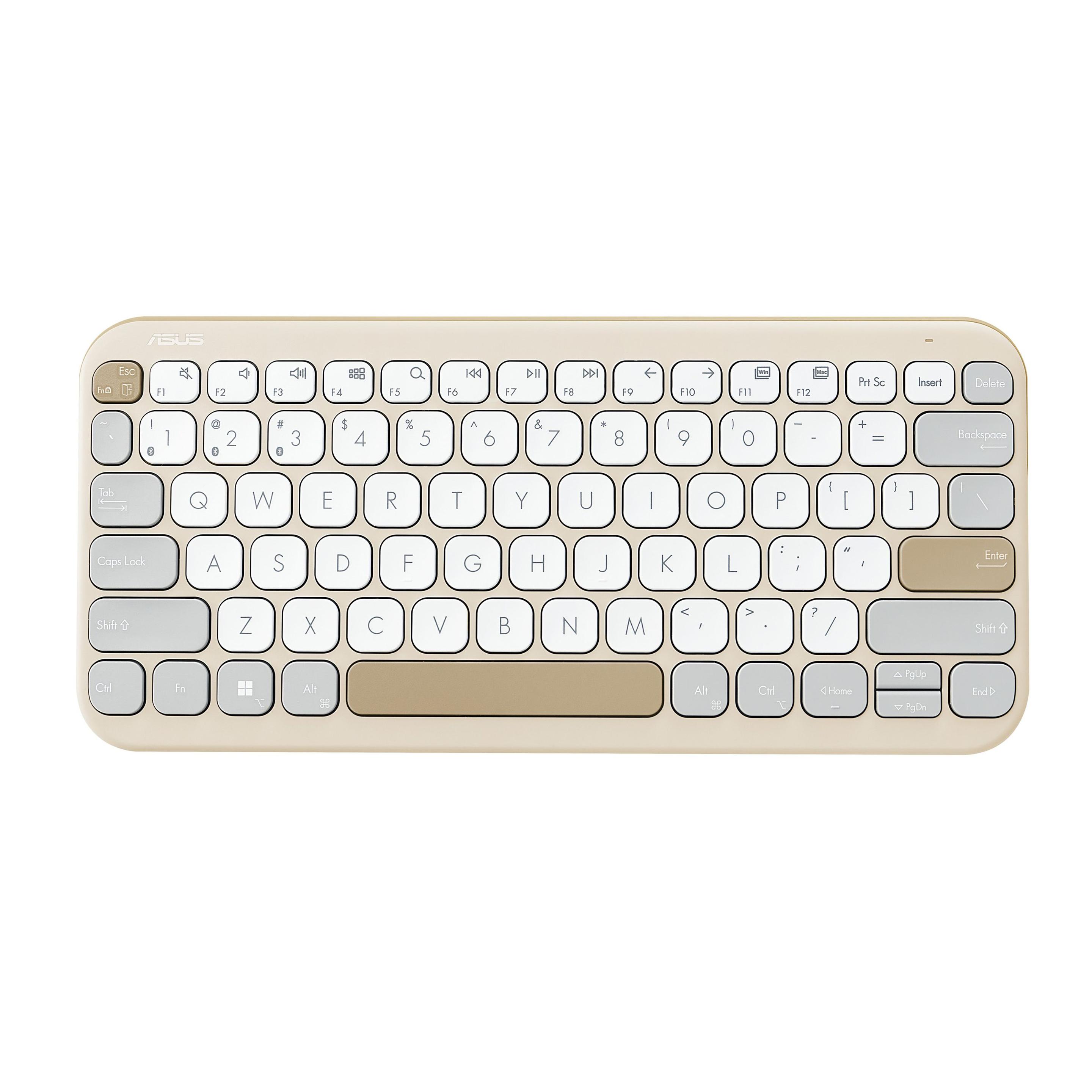 Teclado ASUS Marshmallow KW100 (Espanhol - Teclas de tesoura - 75% - Bege)