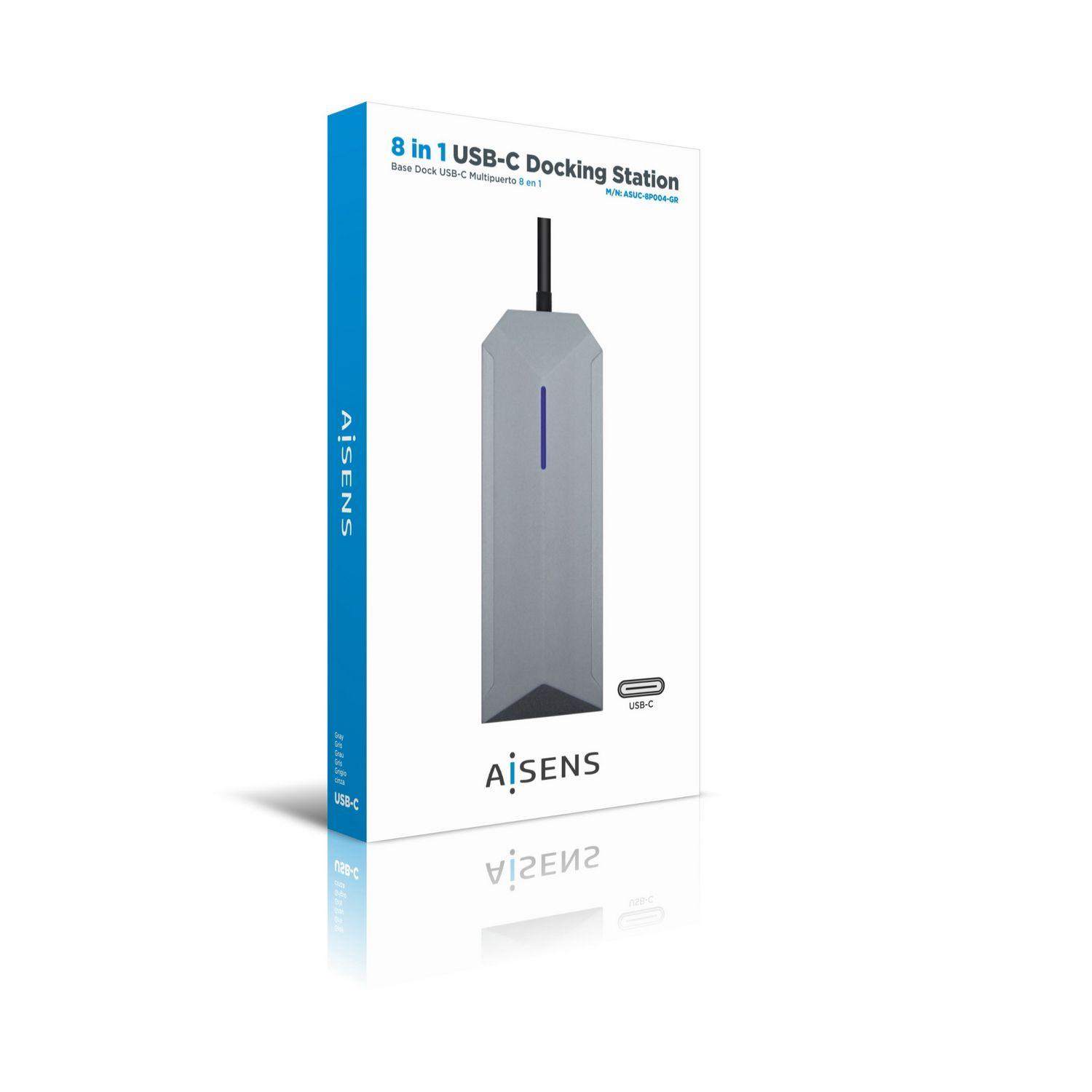 Dock USB-C AISENS ASUC-8P004-GR (0,15 m - Cinzento), miniatura 6