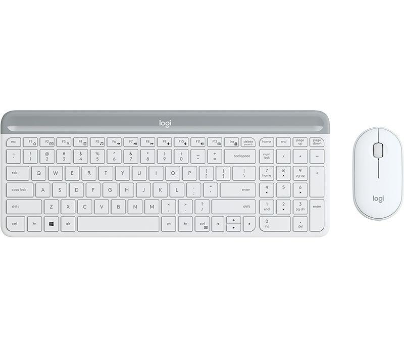 Conjunto Teclado e Rato LOGITECH MK470 (Alemão - Tamanho completo - RF Wireless - Branco)