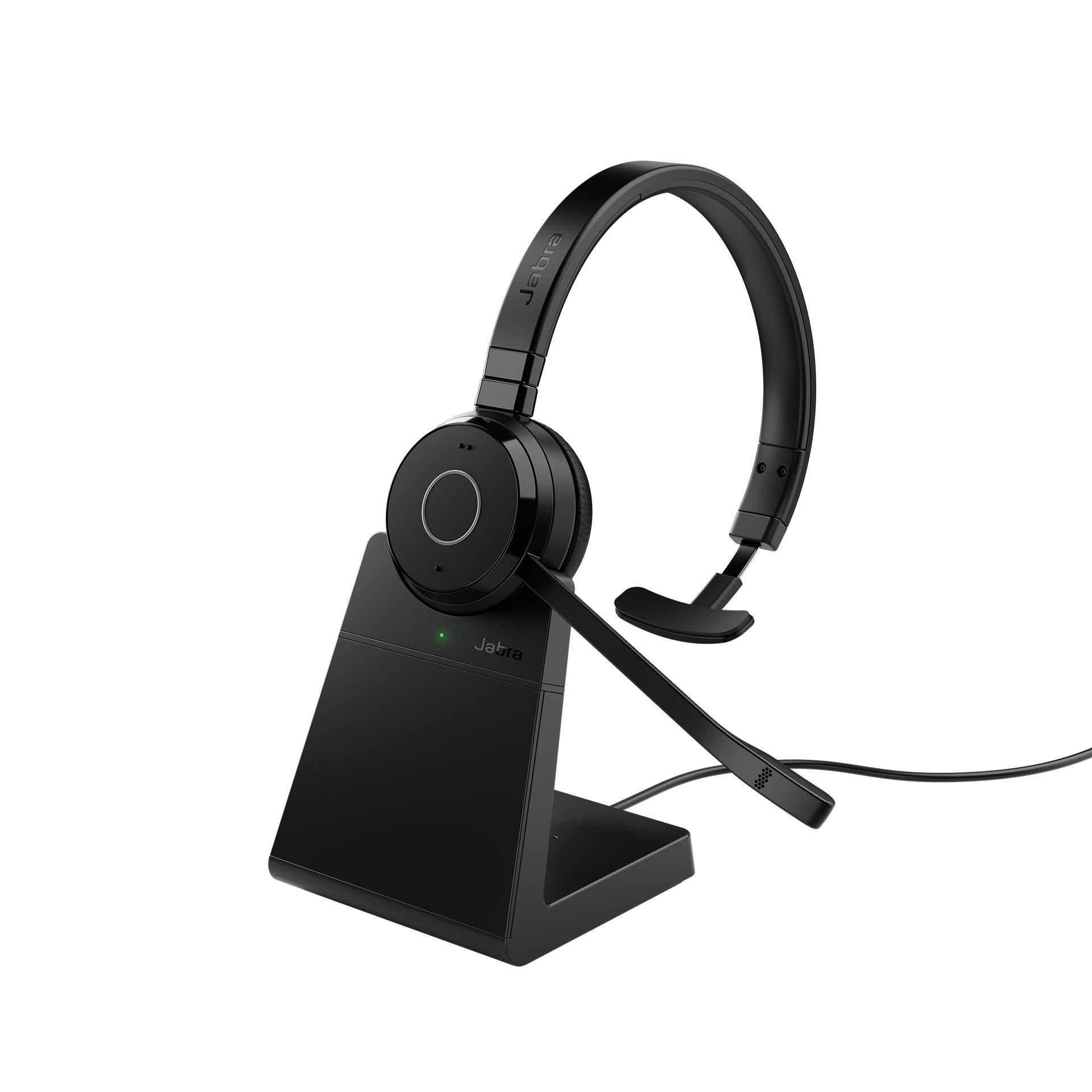 Headset Mono JABRA Evolve 65 TE UC Mono Stand (Monofónico - Com fios e sem fios - 2,8 cm - Preto)