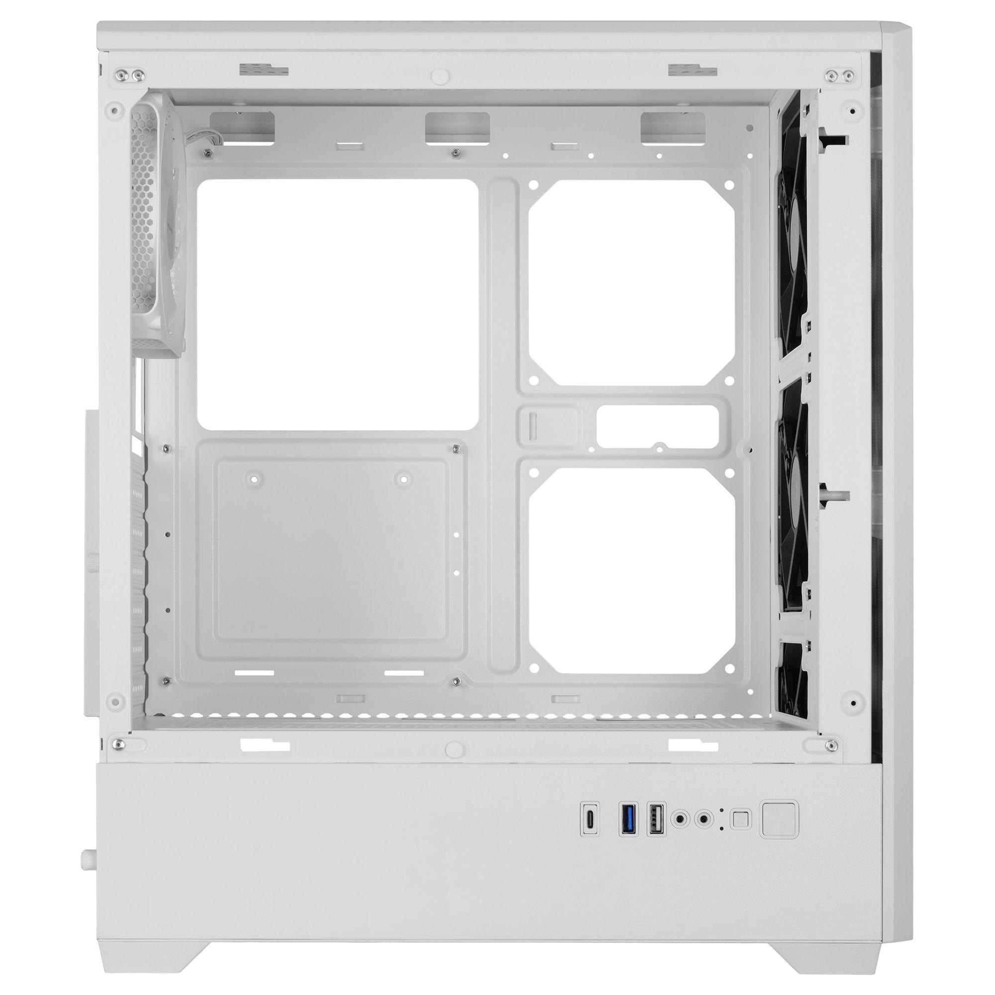 Caixa de Computador MARS GAMING MC-QUANTUMW (ATX, Micro ATX, Mini-ITX - Midi Tower - Vidro temperado - Branco) — miniatura 7