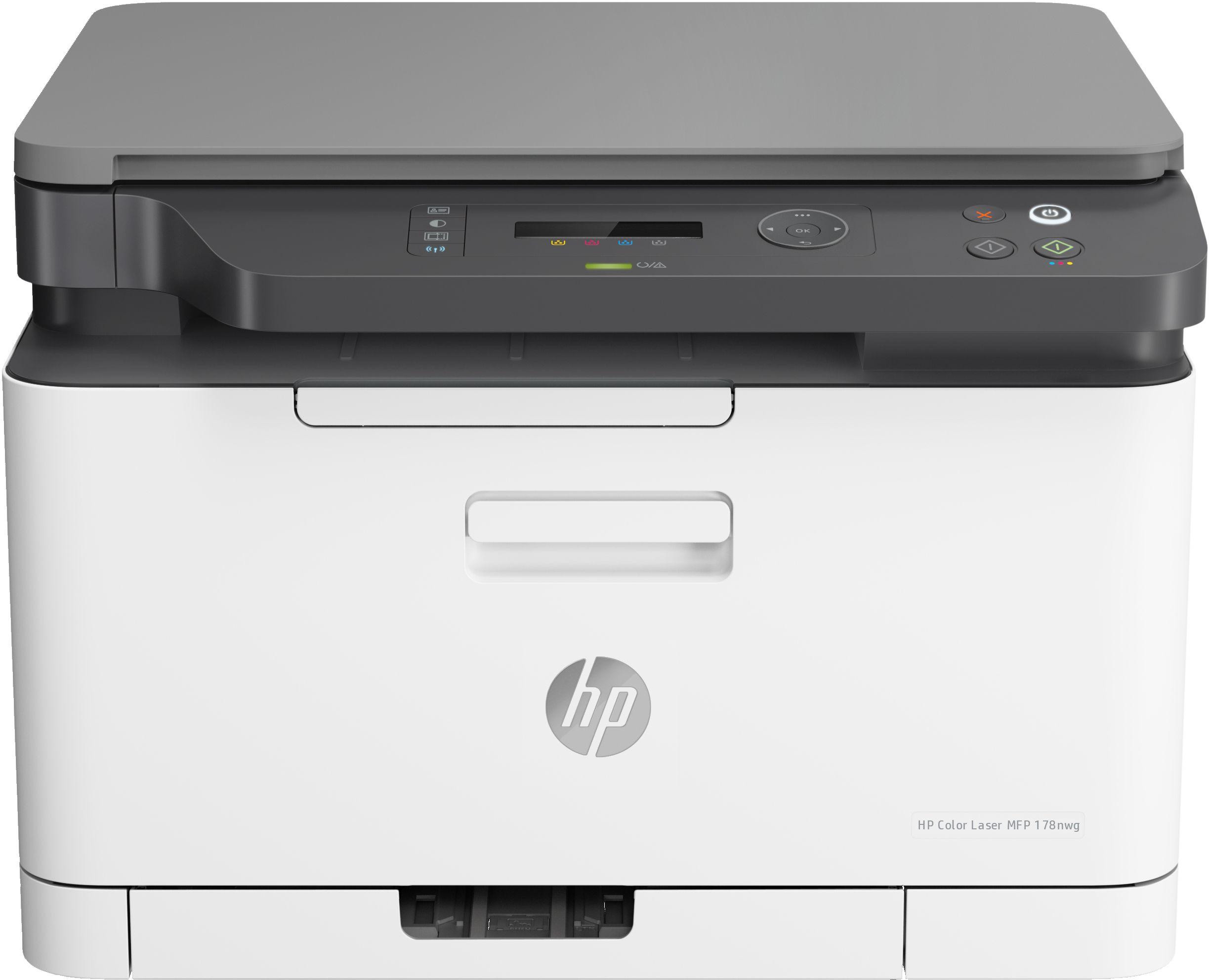Impressora Multifuncional Laser a Cores HP Color Laser MFP 178nw (A4 - Impressão a cores - 150 folhas - Branco e Cinzento)