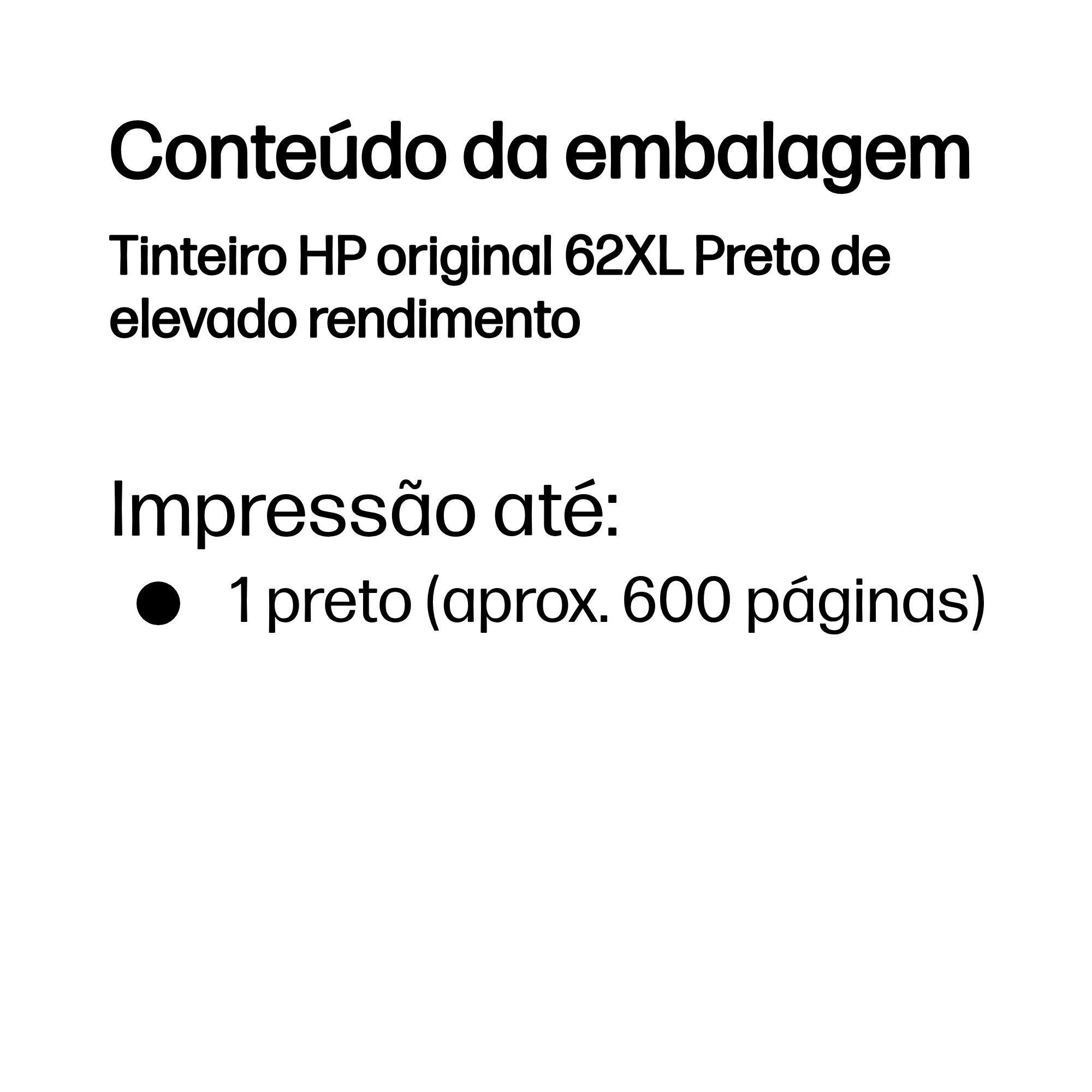 Tinteiro HP 62XL C2P05AE (600 páginas - Preto) — miniatura 3